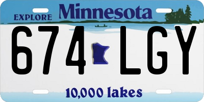 MN license plate 674LGY
