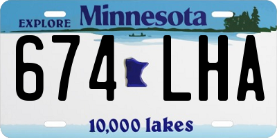 MN license plate 674LHA