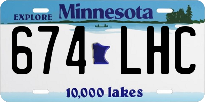 MN license plate 674LHC