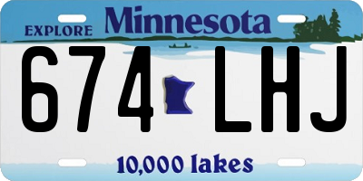 MN license plate 674LHJ