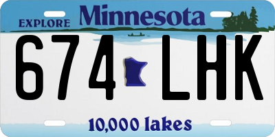 MN license plate 674LHK
