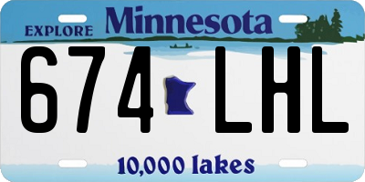 MN license plate 674LHL