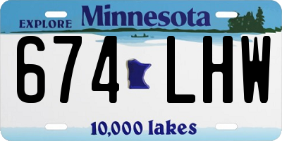 MN license plate 674LHW