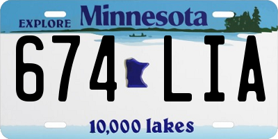 MN license plate 674LIA