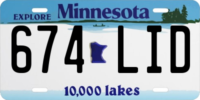 MN license plate 674LID