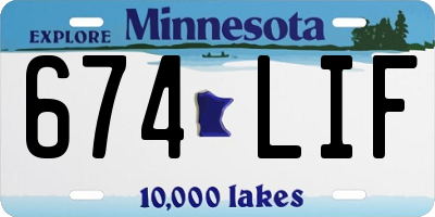 MN license plate 674LIF