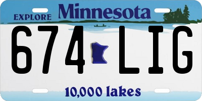 MN license plate 674LIG
