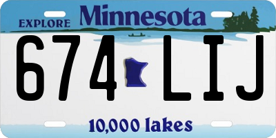 MN license plate 674LIJ