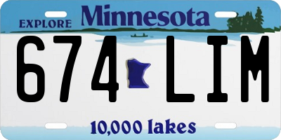 MN license plate 674LIM
