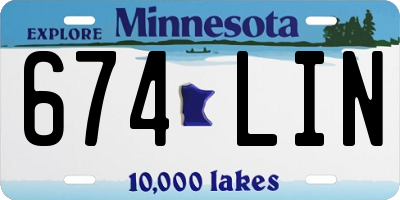 MN license plate 674LIN