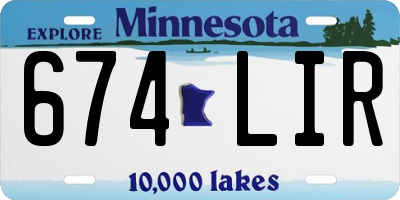 MN license plate 674LIR