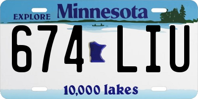 MN license plate 674LIU