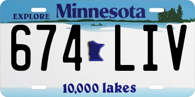MN license plate 674LIV