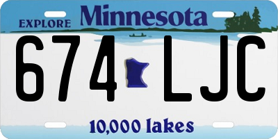 MN license plate 674LJC