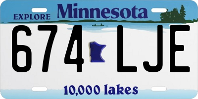 MN license plate 674LJE