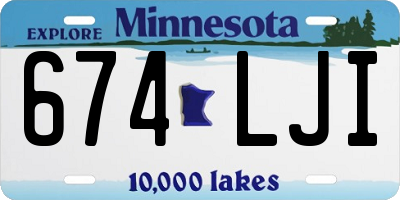 MN license plate 674LJI