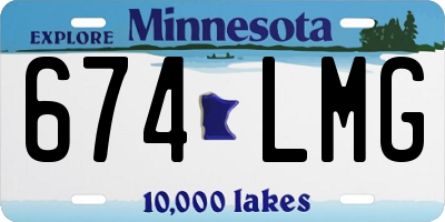 MN license plate 674LMG