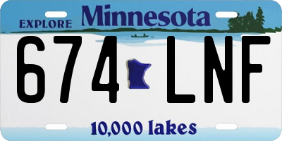 MN license plate 674LNF