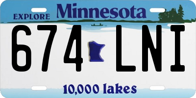 MN license plate 674LNI