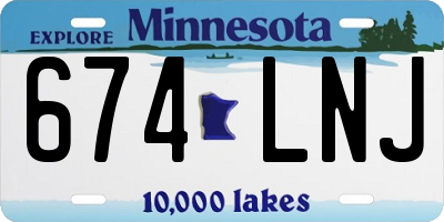 MN license plate 674LNJ