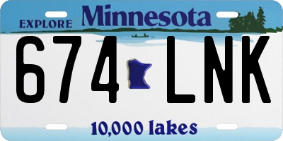 MN license plate 674LNK