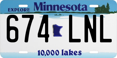 MN license plate 674LNL