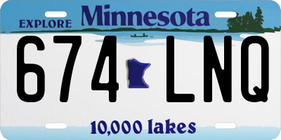 MN license plate 674LNQ