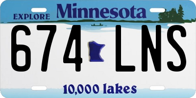 MN license plate 674LNS