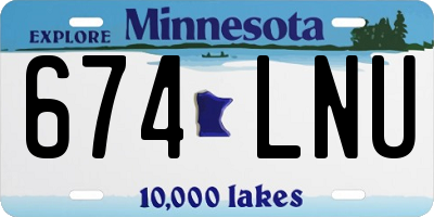 MN license plate 674LNU