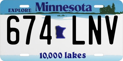 MN license plate 674LNV