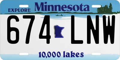 MN license plate 674LNW