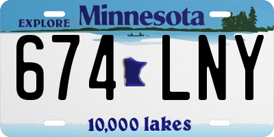 MN license plate 674LNY