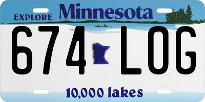 MN license plate 674LOG