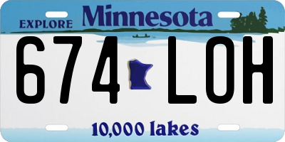 MN license plate 674LOH