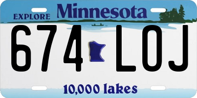 MN license plate 674LOJ