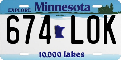 MN license plate 674LOK