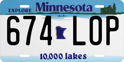 MN license plate 674LOP