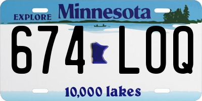 MN license plate 674LOQ