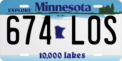 MN license plate 674LOS