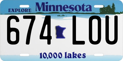 MN license plate 674LOU