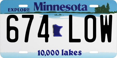 MN license plate 674LOW