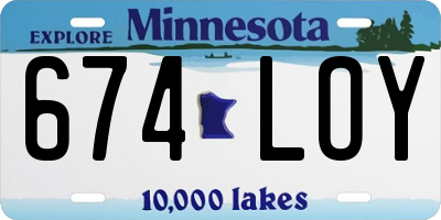 MN license plate 674LOY