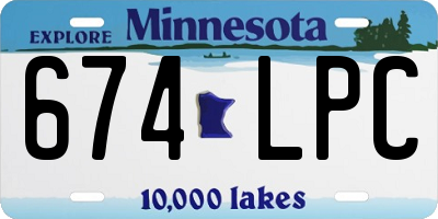 MN license plate 674LPC