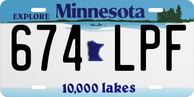 MN license plate 674LPF