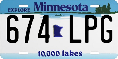 MN license plate 674LPG