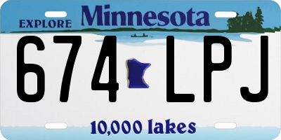 MN license plate 674LPJ