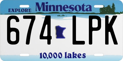 MN license plate 674LPK