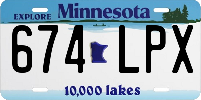 MN license plate 674LPX