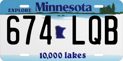 MN license plate 674LQB