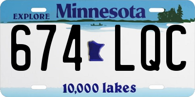 MN license plate 674LQC